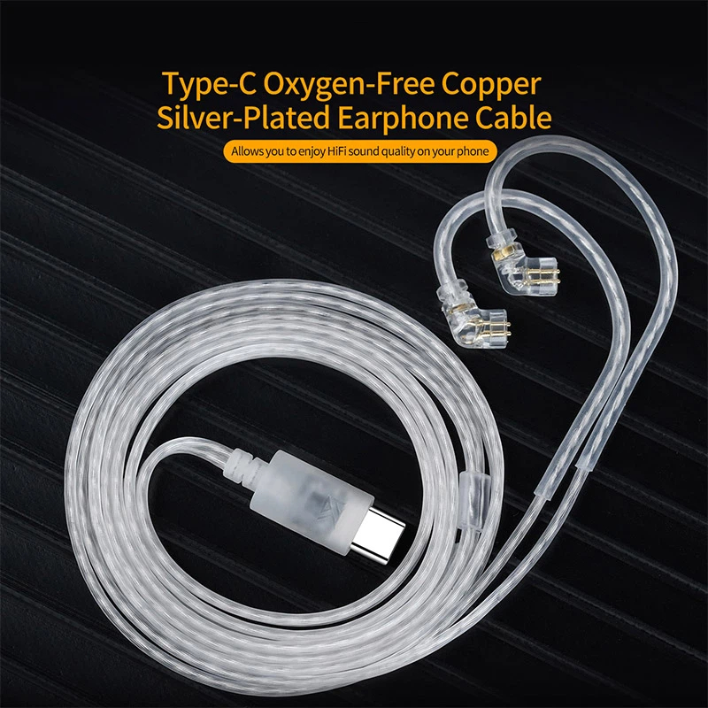 Usb C Earphone - Cavo per auricolari KZ OFC placcato