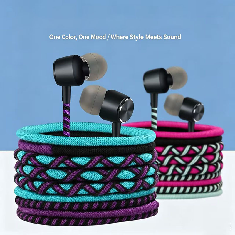 Audiophile Headphone Wired - Auricolari Cablati Intrecciati da 3,5mm con