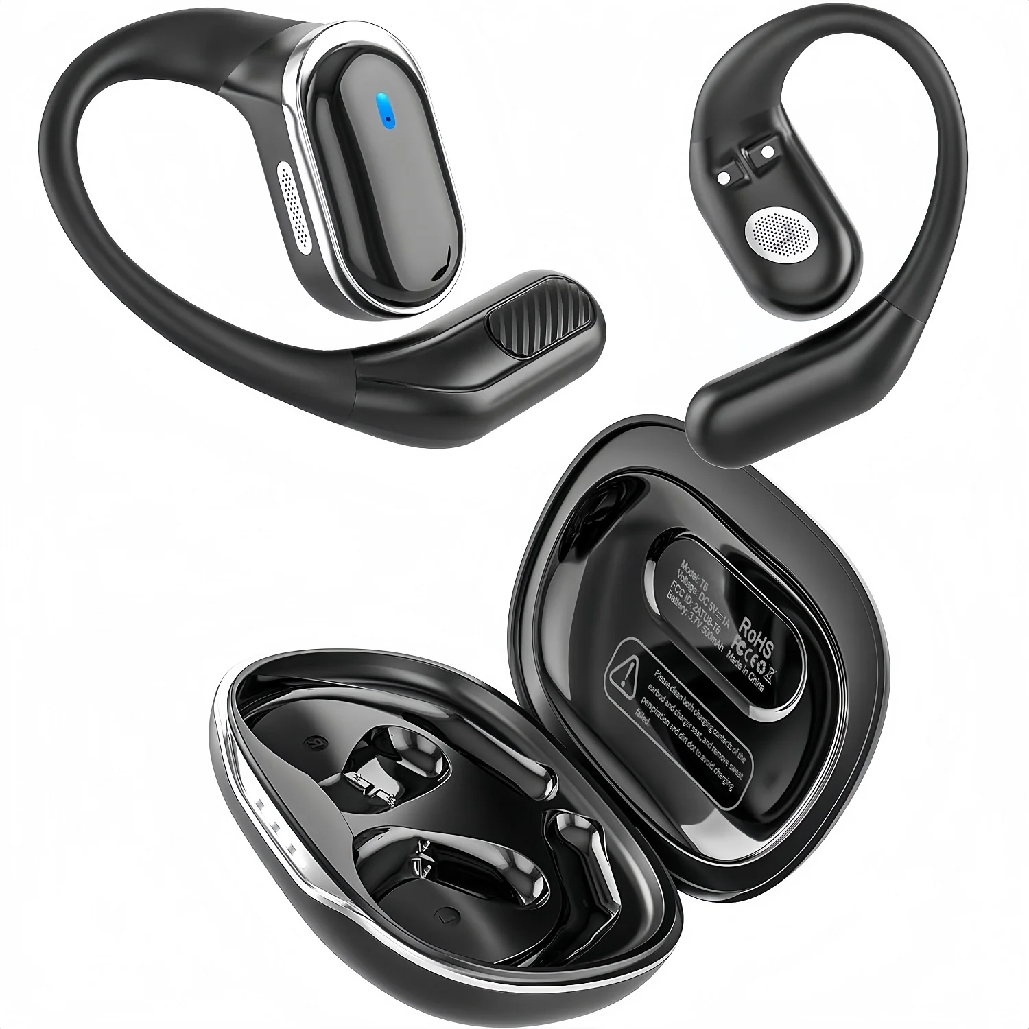 Sports Earphone Hook - Auricolari Bluetooth Wireless con Microfono, Cuffie